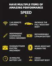 Super Large 1:8 Remote Control High-speed Car, Large Tire 30Km/h 380 High-speed Motor, 30 Minutes Driving Time, 1968.5 Inch/50 Meters Remote Control Distance, 7.4V1500mAh Rechargeable Lithium Battery