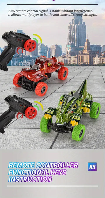 New Arrival 9040-11E, 1:18 Remote Control High-speed Car, Dinosaur Shape 12km/h 2.4GHz 1181.1inch Remote Control Distance, Children's Toys, Children's Gifts (Battery Backup)