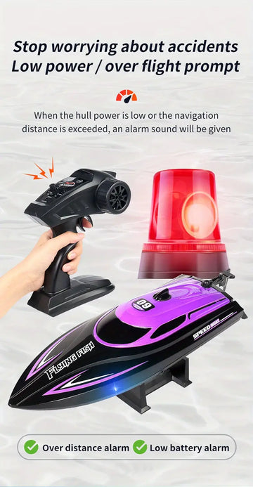 High-speed Speedboat Remote Control Boat 2.4G Anti-interference Race Boat Competition Special Model Rechargeable Children's Water Toy Gift