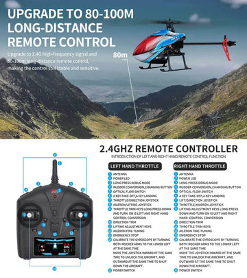 Four Channel Single Blade Aileron Free Remote-controlled Helicopter For Children's Toys, Fixed Height Optical Flow Positioning, Aircraft Model Drone