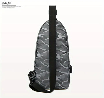 Stay Protected & Charged On-the-Go: Waterproof Crossbody Chest Bag With USB Charging & Earphone Hole