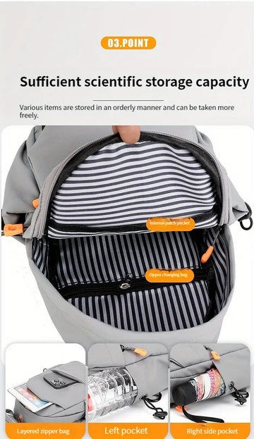 Men's Nylon Crossbody Chest Bag With Cushion Strap, Multifunctional Sling Bag For Outdoor Sports Travel