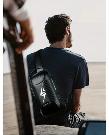 Secure & Stylish Men's Waterproof Chest Bag - Perfect for Travel & Motorcycle Rides!