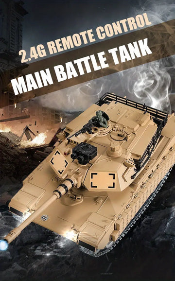 Remote Control Tank 1/18 2.4Grc Remote Control Car Israel Merkava Remote Control Tank Model American M1A2 Merkava Launch Track Metal Military Boy Toy Car Combat Tank Model Toy Smoke Bomb