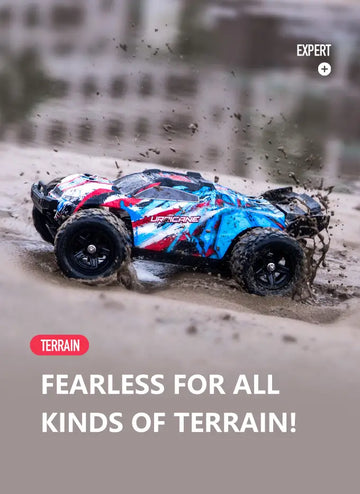 RC Car 1:18 Remote Control Car 4WD Waterproof Drift Off-Road Cars With 2 Rechargeable Batteries, New Upgraded Brush Motor, Christmas Birthday Gift For Boys And Girls