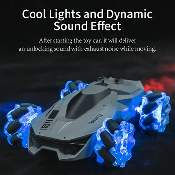 Simulation Four-wheel Lateral Drift Remote Control Toy Stunt Car With Light Music And Spray, Ideal Gift For Boys