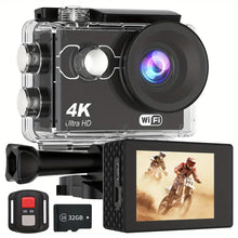 Capture Your Adventures With The 4K 30FPS 16MP Waterproof  WiFi Remote Control Action Camera - Includes 32GB Memory Card!