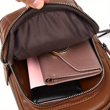 Men's Fashion Simple PU Leather Crossbody Bag, Multifunctional Travel Chest Bag