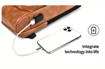 WEIXIER Men's Multifunctional Shoulder Bag: USB Charging, Anti-theft, Perfect Gift for Dad!