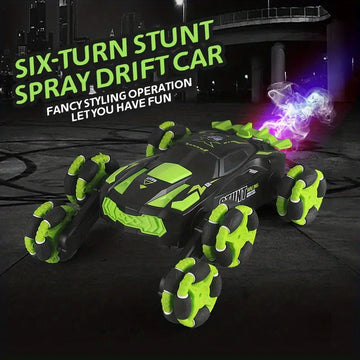 Remote Control Car Spray, 4WD 2.4Ghz S Double Sided 360° Rolling With Rechargeable Battery, RC Stunt Car With Lights Music, Competition Stunt Toy Car Gift