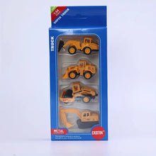 Alloy Sliding Engineering Toy Car Small Engineering Fleet Miniature Model Collector Gift 4pcs/box-737-3-B