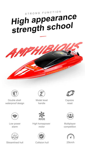 Remote Control Boat High Speed Boat New Charging Model Water Boat Toy, Automatic Long Distance Wireless Large Capacity For Big Child