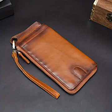 Retro Genuine Leather Handbag: Large Capacity, Multifunctional, and Top Layer Cowhide Wallet for Men!
