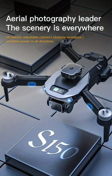 S150 Optical Flow Foldable Drone, One Button To Start, Brushless Motor, Wi-fi Remote Control, 4-sides Obstacle Avoidance, 720p ESC Camera For Photos, Six Pass With Gyroscope, Gifts For Boys And Girls