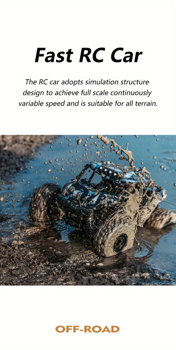 All-terrain Off-road RC Stunt Car With 80miles Per Hour High Speed,30 Minutes Playing Time- Powerful Brushless Motor, 2.4G Line RC,Waterproof Design, Toy Cars For Boys And Girls