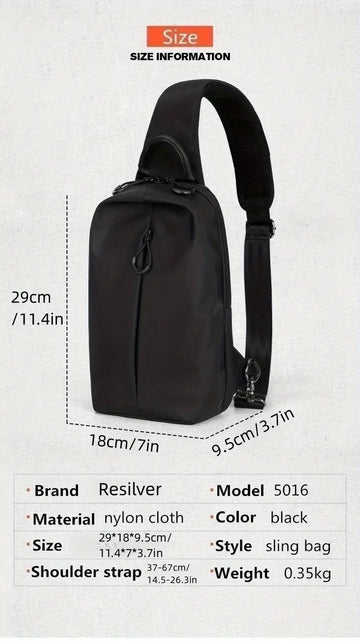 Resilver Men's New Crossbody Bag Multifunction Simple Shoulder Bag For Outdoor Sports Hiking Running Cycling Travel Work Lightweight Messenger Bag