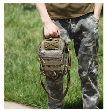 Men's Outdoor Tactical Crossbody Bag, Multi-functional Camouflage Chest Bag With Detachable Shoulder Strap For Outdoor Camping Hiking Travel