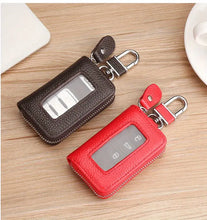 Leather Car Key Case Business Key Shell Waist Hanging Zipper Key Protection Case Car Key Leather Case Smart One-button Start Remote Control Key Case