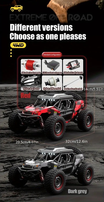 RC Cars, 38KM/H Full Scale Fast High Speed Remote Control Car For Adult Boy, 4WD 2.4GHz Carbon Brush Off Road Monster RC Truck All Terrain Racing Vehicle Toys Gift