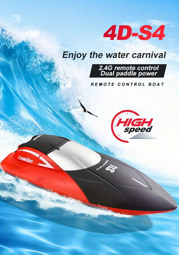 4D-S4 Remote Control Boat, 2.4G Wireless Dual Motor, High Speed RC Speedboat With Two Batteries, Water Boat Model, Children's Toy, Gift