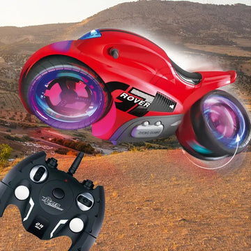 2.4G 1:12 Four-way Remote Control Drifting Motorcycle With Lights And Music, USB Wire Remote Control And Watch Remote Control, Children's Gift, Outdoor Indoor Toys, Gift For Boys Birthday Gift HW