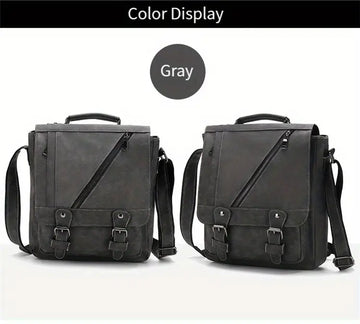 【WEIXIER】 Adjustable Men's Single Satchel Bag, Large Capacity Waterproof Leather Bag