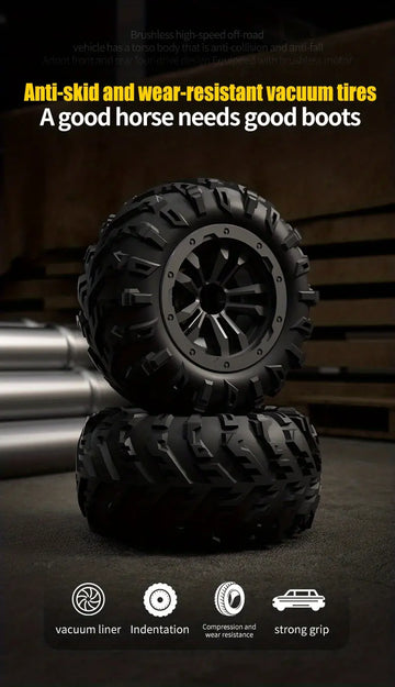 Q117 Full Size Brushless Motor High Speed Vehicle RC 4WD All Terrain 1:16 Off Road Car Racing Model Professional Racing Metal Front And Rear Arms Code Metal Intermediate Transmission Shaft 70KM/H