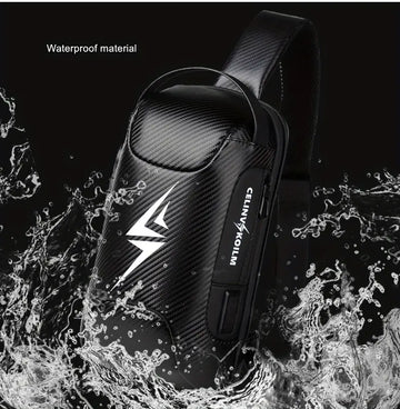 Secure & Stylish Men's Waterproof Chest Bag - Perfect for Travel & Motorcycle Rides!