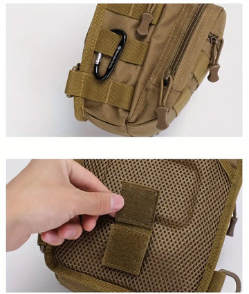 Men's Outdoor Tactical Crossbody Bag, Multi-functional Camouflage Chest Bag With Detachable Shoulder Strap For Outdoor Camping Hiking Travel