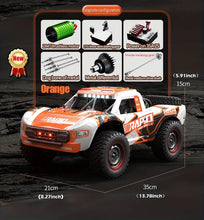 70Km/H High Speed All-terrain Off-road Drift Large Truck, Waterproof Design, Provide 25+Min Playtime, Brushless Powerful Motor, 2 Extra Removable Wear-resistant Spare Tires, Gifts For Boys And Girls