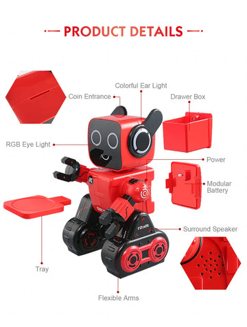 Interactive Robot RC Toy: Sense Inductive Remote Control with Built-In Piggy Bank & Educational Fun for Kids!