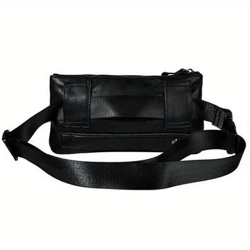 Casual Vintage Genuine Leather Waist Bag, Slim Mobile Phone Bag, Retro Crossbody Bag