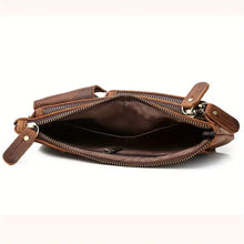 Casual Vintage Genuine Leather Waist Bag, Slim Mobile Phone Bag, Retro Crossbody Bag