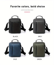 Men's Casual Vertical Small Square Shoulder Bag, Waterproof Nylon Multi-layer Zipper Handbag Crossbody Bag