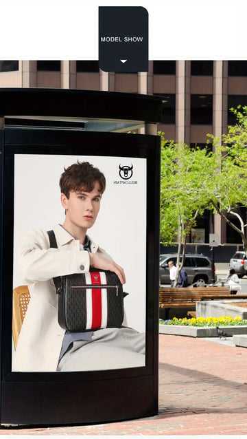 Fashionable Man Shoulder Bag Casual Messenger Bag Soft Silicone Leather Camera Large-capacity Fashionable Man 10inch Tablet Computer Ipad Bag