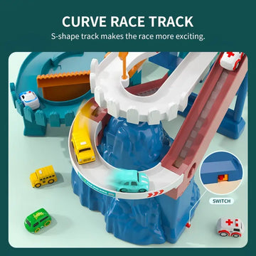 Race Track Car Garage Parking Adventure Toy Gifts For 3 4 5 6 7 8 9 Years Old Boys Girls Toddlers, Preschool Car Games Gift Toys For Kids Vehicle Playsets