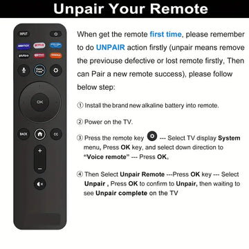 New Voice Remote XRT260 Fit For Vizio Smart TV, Replacement Remote For All Vizio LED LCD HD 4K UHD HDR Smart TVs With Shortcut Keys HBO Max, Netflix, Prime Video, Pluto, IHeart Radio, Crackle, Watchfree