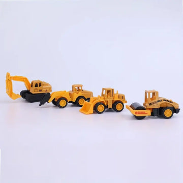 Alloy Sliding Engineering Toy Car Small Engineering Fleet Miniature Model Collector Gift 4pcs/box-737-3-B