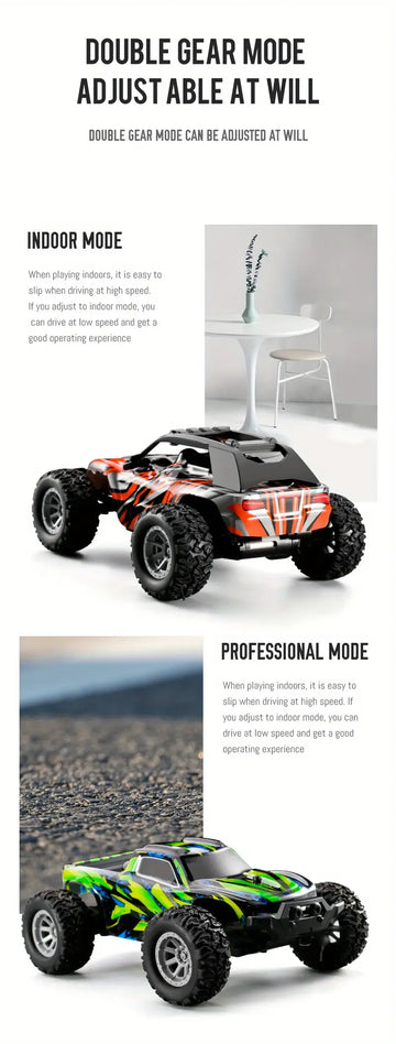 RC Car Toy High Speed Car, Built-in Double LED Light, Car Shell Luminescence, Battery Replaceable Boy Gift