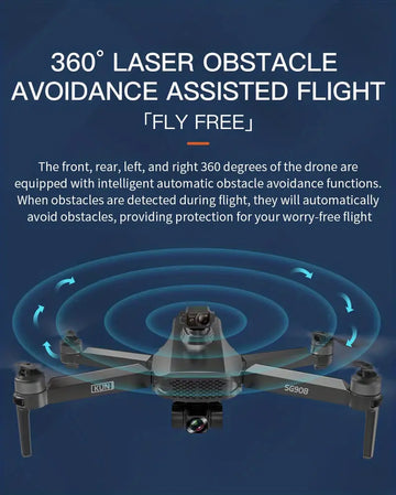 4K Camera Drone, Obstacle Avoidance, 5G Real-time Image Transmission, GPS Optical Flow Positioning, One Key Take Off/Landing, Gesture Photography, Includes Carrying Bag