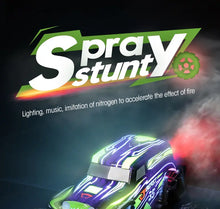 Rechargeable RC Stunt Toy Car: Fast Drift Cars with Spray Mist, Cool LED Lights & Music - Perfect New Year Gift for Kids!