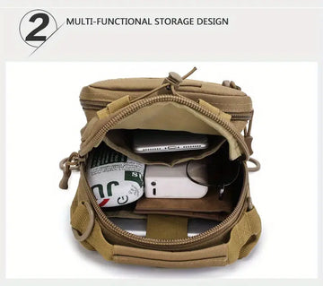 Men's Outdoor Tactical Crossbody Bag, Multi-functional Camouflage Chest Bag With Detachable Shoulder Strap For Outdoor Camping Hiking Travel