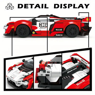 Super Racing Sport Car Mini Model, Car Building Blocks, Red Car City Creative Bricks Toy, Technical Education Toys For Children Gifts