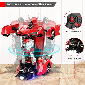 2.4Ghz Long Distance Remote Control Car 1:18 Scale Model Racing Car,  With One-Button Deformation, 360°Drifting, Transforming Car , Transforming  Robot RC Car,  For 8+Years Boys Kids