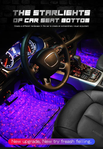 Decorative Lamp LED Car Foot Light Ambient With USB Wireless Remote Music Control RGB Interior Atmosphere Lamp