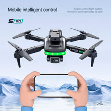 S162 Drone With Dual Camera, Four Sides Obstacle Avoidance & LED Light Strip, Headless Mode One-Key Return Foldable Remote Control Aircraft Quadcopter, Gift Toys For Kids Adults