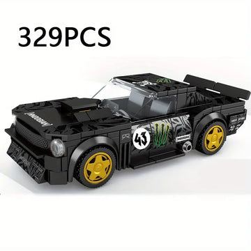 322pcs+ Assembled Building Blocks Toy City Car Model Racing Series Children's Creative Sports Car Adult Home Toys Collection Assembling Building Blocks Decoration Boys' Holiday Gift