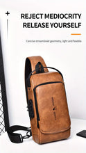 WEIXIER Men's Multifunctional Shoulder Bag: USB Charging, Anti-theft, Perfect Gift for Dad!