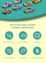 Ejection Mini Slide Alloy Container Car Engineering Car Multi-layer Can Receive Blue Racing Car With 6pcs Small Alloy Car Can Launch Car Inertia Pull-back Baby Birthday Gift Toys