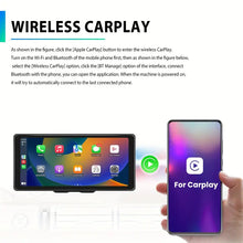 Wireless Portable Car Stereo For Carplay Android Auto Receiver 10.36"Screen With BT WiFi FM Mirror Link Voice Control Front And Back Loop Recording